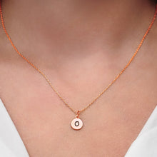 Load image into Gallery viewer, ITI NYC Initial Pendants with Black Enamel in Sterling Silver (11mm) (100% Polished with Bail)