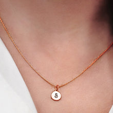 Load image into Gallery viewer, ITI NYC Initial Pendants with Black Enamel in Sterling Silver (11mm) (100% Polished with Bail)