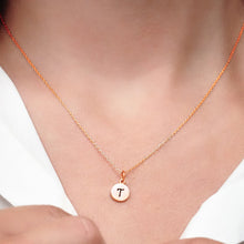 Load image into Gallery viewer, ITI NYC Initial Pendants with Black Enamel in Sterling Silver (11mm) (100% Polished with Bail)