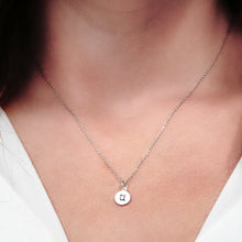 Load image into Gallery viewer, ITI NYC Initial Pendants with Black Enamel in Sterling Silver (11mm) (100% Polished with Bail)