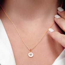 Load image into Gallery viewer, ITI NYC Initial Pendants with Black Enamel in Sterling Silver (11mm) (100% Polished with Bail)