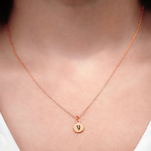 Load image into Gallery viewer, ITI NYC Initial Pendants with Black Enamel in Sterling Silver (11mm) (100% Polished with Bail)