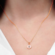 Load image into Gallery viewer, ITI NYC Initial Pendants with Black Enamel in Sterling Silver (11mm) (100% Polished with Bail)