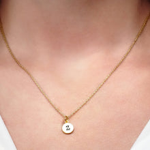 Load image into Gallery viewer, ITI NYC Initial Pendants with Black Enamel in 14K Gold (11mm) (100% Polished with Bail)