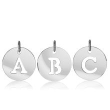Load image into Gallery viewer, ITI NYC Uppercase Cut Out Disc in Sterling Silver (12mm) (100% Polished with Bail)