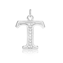 Load image into Gallery viewer, ITI NYC Pro Caption in Sterling Silver (16mm) (100% Polished with Bail - Includes CZs)