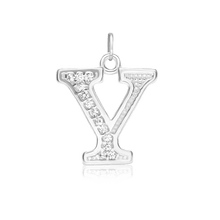 Load image into Gallery viewer, ITI NYC Pro Caption in Sterling Silver (16mm) (100% Polished with Bail - Includes CZs)