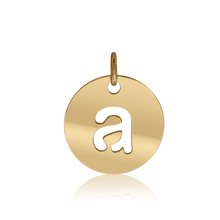 Load image into Gallery viewer, ITI NYC Lowercase Cut Out Disc in Sterling Silver (16mm) (100% Polished with Bail)