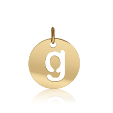 Load image into Gallery viewer, ITI NYC Lowercase Cut Out Disc in Sterling Silver (16mm) (100% Polished with Bail)