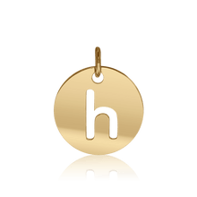 Load image into Gallery viewer, ITI NYC Lowercase Cut Out Disc in Sterling Silver (16mm) (100% Polished with Bail)