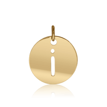 Load image into Gallery viewer, ITI NYC Lowercase Cut Out Disc in Sterling Silver (16mm) (100% Polished with Bail)