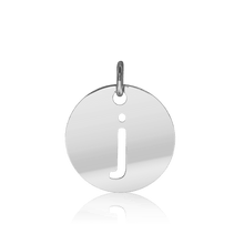 Load image into Gallery viewer, ITI NYC Lowercase Cut Out Disc in Sterling Silver (16mm) (100% Polished with Bail)