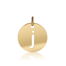 Load image into Gallery viewer, ITI NYC Lowercase Cut Out Disc in Sterling Silver (16mm) (100% Polished with Bail)