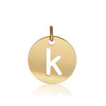 Load image into Gallery viewer, ITI NYC Lowercase Cut Out Disc in Sterling Silver (16mm) (100% Polished with Bail)