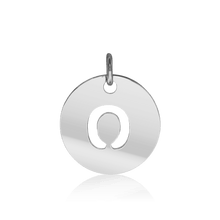 Load image into Gallery viewer, ITI NYC Lowercase Cut Out Disc in Sterling Silver (16mm) (100% Polished with Bail)