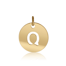 Load image into Gallery viewer, ITI NYC Lowercase Cut Out Disc in Sterling Silver (16mm) (100% Polished with Bail)