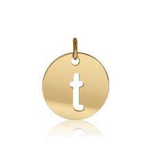 Load image into Gallery viewer, ITI NYC Lowercase Cut Out Disc in Sterling Silver (16mm) (100% Polished with Bail)