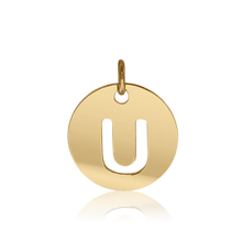 Load image into Gallery viewer, ITI NYC Lowercase Cut Out Disc in Sterling Silver (16mm) (100% Polished with Bail)