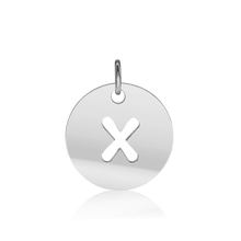 Load image into Gallery viewer, ITI NYC Lowercase Cut Out Disc in Sterling Silver (16mm) (100% Polished with Bail)