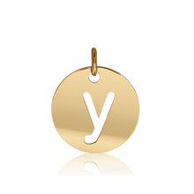 Load image into Gallery viewer, ITI NYC Lowercase Cut Out Disc in Sterling Silver (16mm) (100% Polished with Bail)