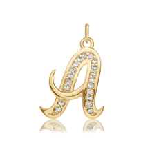 Load image into Gallery viewer, ITI NYC Fancy Pro Caption in Sterling Silver (16mm) (100% Polished with Bail - Includes CZs)