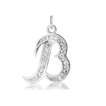 Load image into Gallery viewer, ITI NYC Fancy Pro Caption in Sterling Silver (16mm) (100% Polished with Bail - Includes CZs)