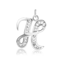 Load image into Gallery viewer, ITI NYC Fancy Pro Caption in Sterling Silver (16mm) (100% Polished with Bail - Includes CZs)