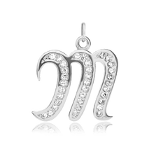 Load image into Gallery viewer, ITI NYC Fancy Pro Caption in Sterling Silver (16mm) (100% Polished with Bail - Includes CZs)