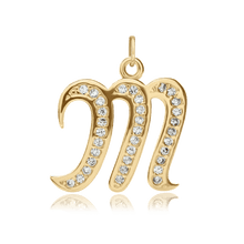 Load image into Gallery viewer, ITI NYC Fancy Pro Caption in Sterling Silver (16mm) (100% Polished with Bail - Includes CZs)