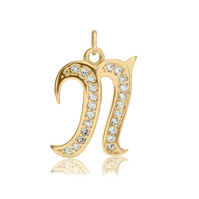 Load image into Gallery viewer, ITI NYC Fancy Pro Caption in Sterling Silver (16mm) (100% Polished with Bail - Includes CZs)