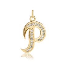 Load image into Gallery viewer, ITI NYC Fancy Pro Caption in Sterling Silver (16mm) (100% Polished with Bail - Includes CZs)