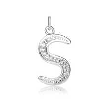 Load image into Gallery viewer, ITI NYC Fancy Pro Caption in Sterling Silver (16mm) (100% Polished with Bail - Includes CZs)