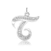 Load image into Gallery viewer, ITI NYC Fancy Pro Caption in Sterling Silver (16mm) (100% Polished with Bail - Includes CZs)