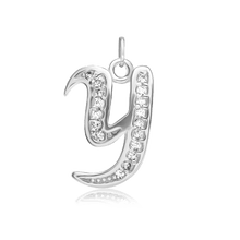 Load image into Gallery viewer, ITI NYC Fancy Pro Caption in Sterling Silver (16mm) (100% Polished with Bail - Includes CZs)