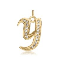 Load image into Gallery viewer, ITI NYC Fancy Pro Caption in Sterling Silver (16mm) (100% Polished with Bail - Includes CZs)