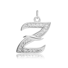 Load image into Gallery viewer, ITI NYC Fancy Pro Caption in Sterling Silver (16mm) (100% Polished with Bail - Includes CZs)