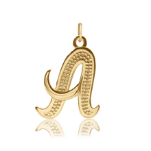 Load image into Gallery viewer, ITI NYC Fancy Pro Caption Bold with Beaded Design in 14K Gold (17mm) (100% Polished with Bail)