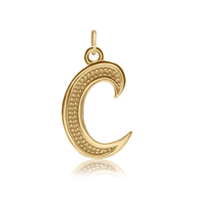 Load image into Gallery viewer, ITI NYC Fancy Pro Caption Bold with Beaded Design in 14K Gold (17mm) (100% Polished with Bail)