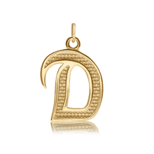 Load image into Gallery viewer, ITI NYC Fancy Pro Caption Bold with Beaded Design in 14K Gold (17mm) (100% Polished with Bail)