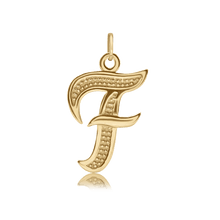 Load image into Gallery viewer, ITI NYC Fancy Pro Caption Bold with Beaded Design in 14K Gold (17mm) (100% Polished with Bail)