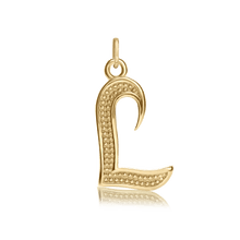 Load image into Gallery viewer, ITI NYC Fancy Pro Caption Bold with Beaded Design in 14K Gold (17mm) (100% Polished with Bail)