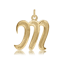 Load image into Gallery viewer, ITI NYC Fancy Pro Caption Bold with Beaded Design in 14K Gold (17mm) (100% Polished with Bail)