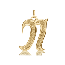 Load image into Gallery viewer, ITI NYC Fancy Pro Caption Bold with Beaded Design in 14K Gold (17mm) (100% Polished with Bail)