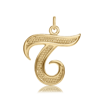 Load image into Gallery viewer, ITI NYC Fancy Pro Caption Bold with Beaded Design in 14K Gold (17mm) (100% Polished with Bail)