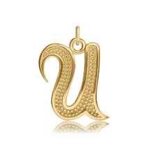 Load image into Gallery viewer, ITI NYC Fancy Pro Caption Bold with Beaded Design in 14K Gold (17mm) (100% Polished with Bail)