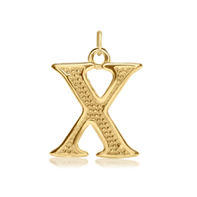 Load image into Gallery viewer, ITI NYC Fancy Pro Caption Bold with Beaded Design in 14K Gold (17mm) (100% Polished with Bail)