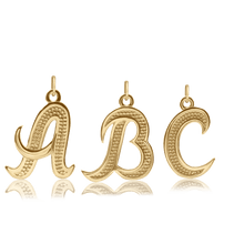 Load image into Gallery viewer, ITI NYC Fancy Pro Caption Bold with Beaded Design in 14K Gold (17mm) (100% Polished with Bail)