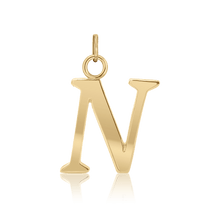 Load image into Gallery viewer, ITI NYC Capitolina Extra Bold Italic in 14K Gold (13mm) (100% Polished with Bail)