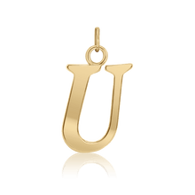 Load image into Gallery viewer, ITI NYC Capitolina Extra Bold Italic in 14K Gold (13mm) (100% Polished with Bail)