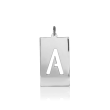 Load image into Gallery viewer, ITI NYC Uppercase Block Cut Out in Sterling Silver (28mm) (100% Polished with Bail)